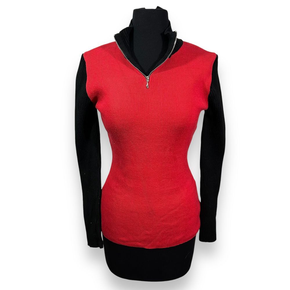 Vintage Gap Fitted Ribbed Quarter Zip Pull Over Sweater Womens Large‎